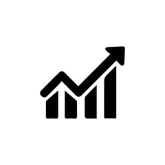 Chart increase profit. Growth success arrow icon. Profit growing icon. Isolated vector icon. Progress bar. Growing graph icon graph sign. Chart increase profit.  - obrazy, fototapety, plakaty