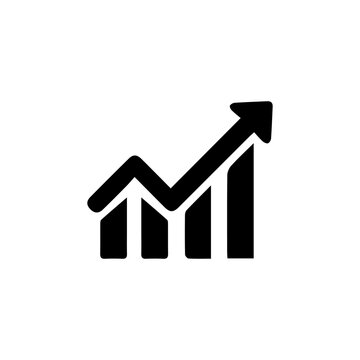 Chart increase profit. Growth success arrow icon. Profit growing icon. Isolated vector icon. Progress bar. Growing graph icon graph sign. Chart increase profit. 