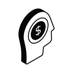 Have a look at this trendy isometric icon of business mind, financial planning vector design