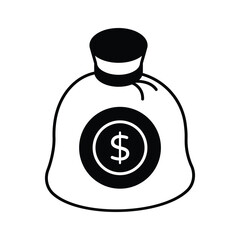 Money bag, savings icon in trendy isometric style, premium vector design