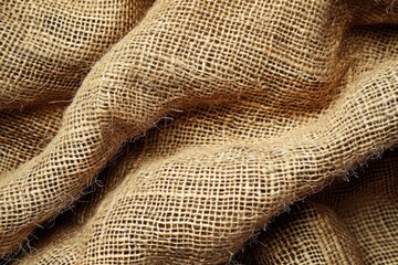 Hessian Burlap Texture Background. Close-up of Brown Woven Fabric Surface for Rough Sacking Background