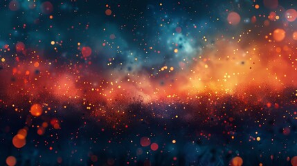 An artistic digital creation featuring a bokeh background with a starry night theme and vibrant colors
