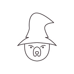 witch bear icon logo vector