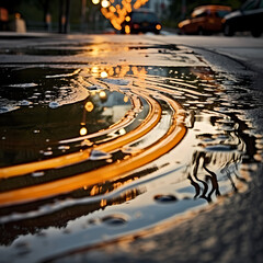 Abstract reflection in a rain puddle.