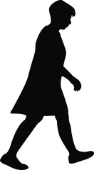 a woman walking body silhouette vector