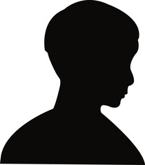 a boy head silhouette vector