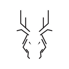 deer horn line icon logo vector