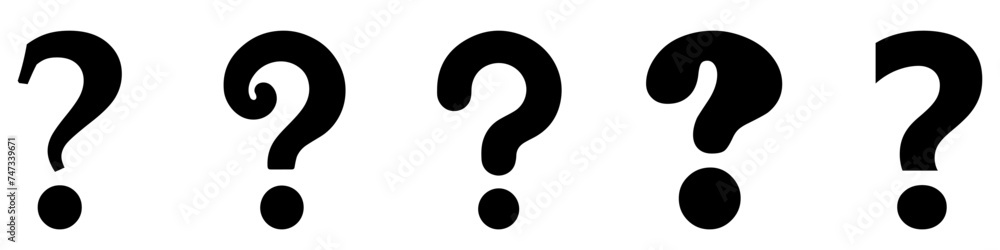 Canvas Prints question marks. set of black and white question marks.