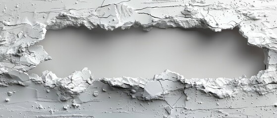 Wall with a broken hole in it, 3D rendered