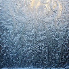 Intricate patterns of frost on a winter window.