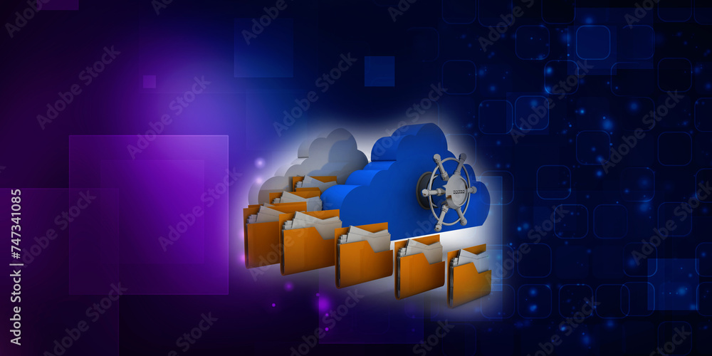 Poster 3d rendering cloud archive