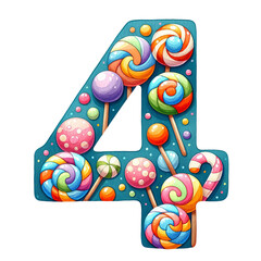 Candyland Delight and lollipop Alphabet and number © Yuyee