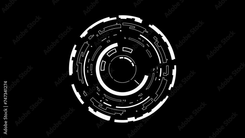 Poster digital ul and scifi 4k motion graphic footage video. target searching scope and scanning element th