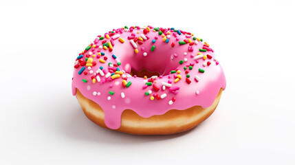 donut with sprinkles isolated white background generative ai