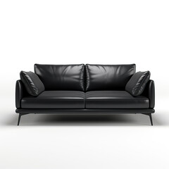 Fototapeta premium modern black sofa with white background generative ai