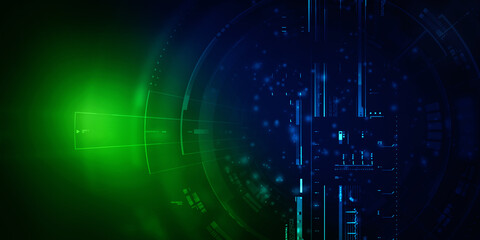 Obraz premium 2d illustration Abstract futuristic electronic circuit technology background