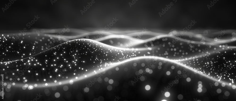 Poster dots and lines woven in a wave pattern. abstract background. network connections.