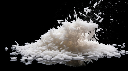rice on black background generative ai