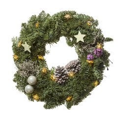 Christmas wreath with transparent background - 747343808
