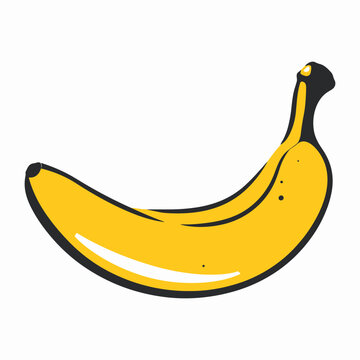 Flat logo vector isolated banana fruit cartoon on a white background