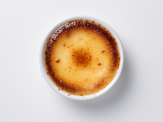 cream brulee on the white background