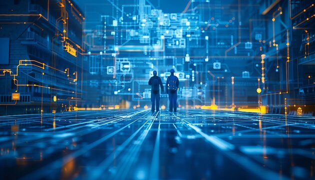 Structural Engineering Analysis with Blueprints, structural engineering analysis with blueprints with an image featuring engineers examining structural details, AI