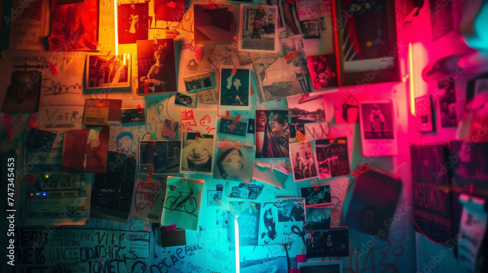 Poster a colorful array of magnets and photos decorating the fridges surface reflecting the personalities o