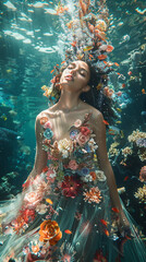 Ancient Greece reborn in the depths of a coral reef, where Harajuku's spirit dances under the cosmic ballet of a supernova