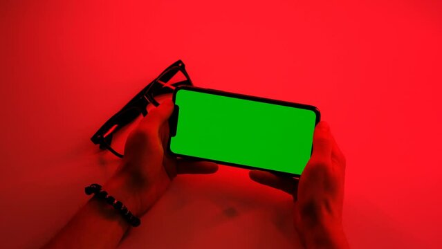 phone screen with chromakey