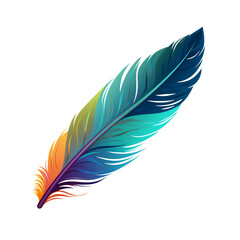 Colorful bird feather on transparent background PNG image