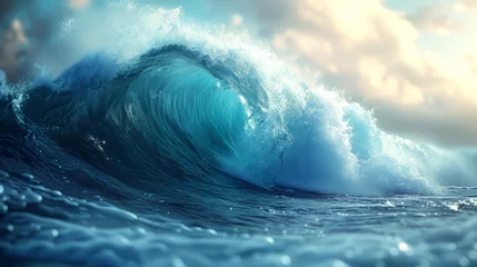 Keuken foto achterwand Blue ocean wave. Ocean water background. © suwandee