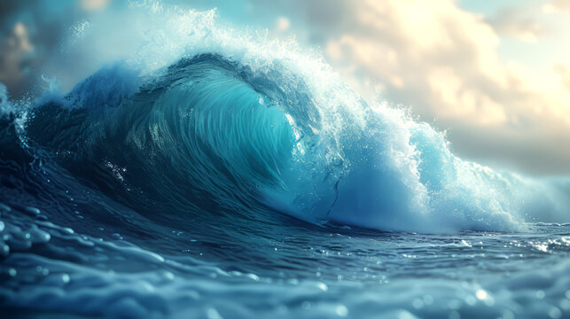 Blue ocean wave. Ocean water background.