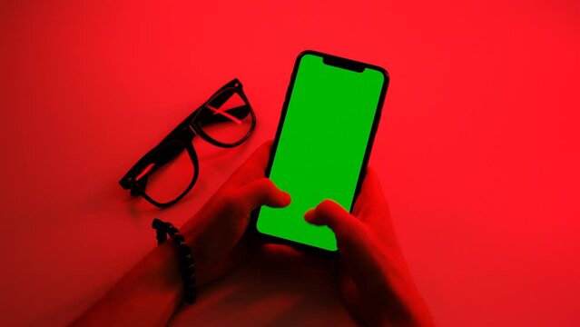 phone screen with chromakey