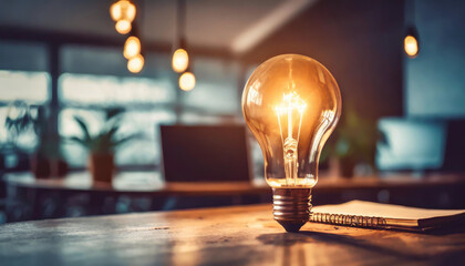 light bulb. idea concept with innovation and inspiration - obrazy, fototapety, plakaty