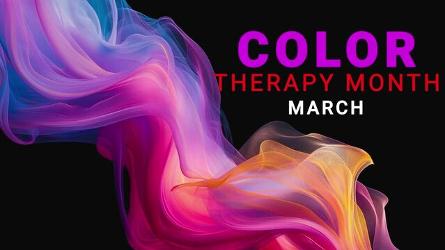 Color Therapy Month. colorful ribbon wave motion.