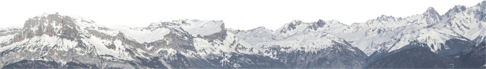 Fototapeta na wymiar Isolated PNG cutout of a snowy mountain on a transparent background, ideal for photobashing, matte-painting, concept art 