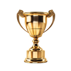 Fototapeta na wymiar Golden Champion trophy on transparent background PNG image