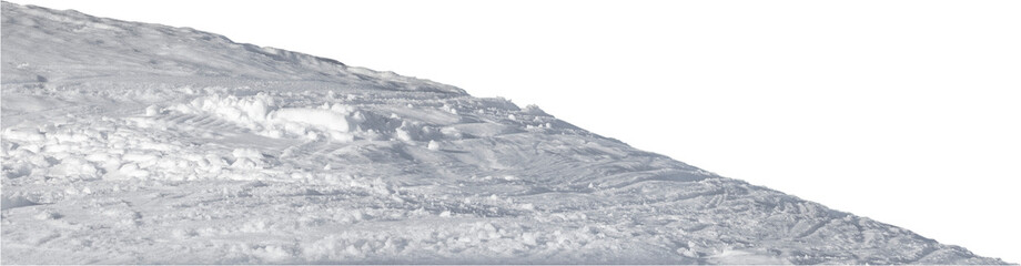 Isolated PNG cutout of a snowy mountain on a transparent background, ideal for photobashing, matte-painting, concept art 