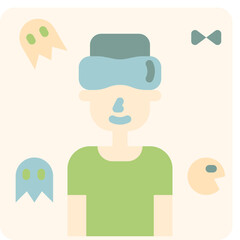 augmented reality gaming flat style icons