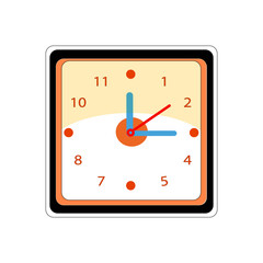Clock flat style, Clock icon watches vector illustration. Alarm clock icon. Flat design style. Simple icon on white backround, Web site page and mobile app design element