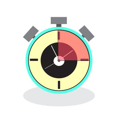 Clock flat style, Clock icon watches vector illustration. Alarm clock icon. Flat design style. Simple icon on white backround, Web site page and mobile app design element