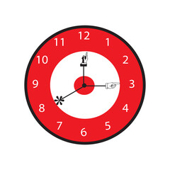Clock flat style, Clock icon watches vector illustration. Alarm clock icon. Flat design style. Simple icon on white backround, Web site page and mobile app design element