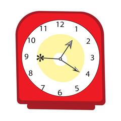 Clock flat style, Clock icon watches vector illustration. Alarm clock icon. Flat design style. Simple icon on white backround, Web site page and mobile app design element