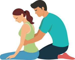woman receiving Shiatsu massage from a professional masseur