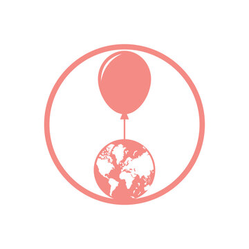 Earth globe vector logo design template.