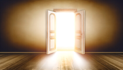 Ornate Open Door to a Bright, Mysterious Journey, Generative AI