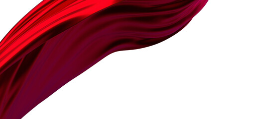 Smooth elegant red cloth isolated on white background