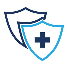 medical health protection shield with cross icon