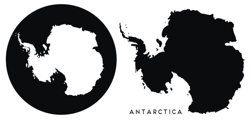 Antarctica map outline and black silhouette vector © Alex