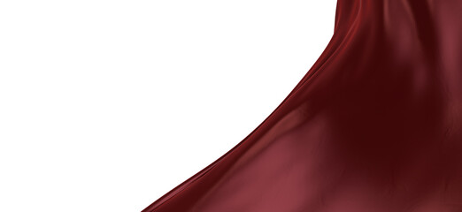 red wave silk satin fabric on white background for grand opening ceremony other occasion